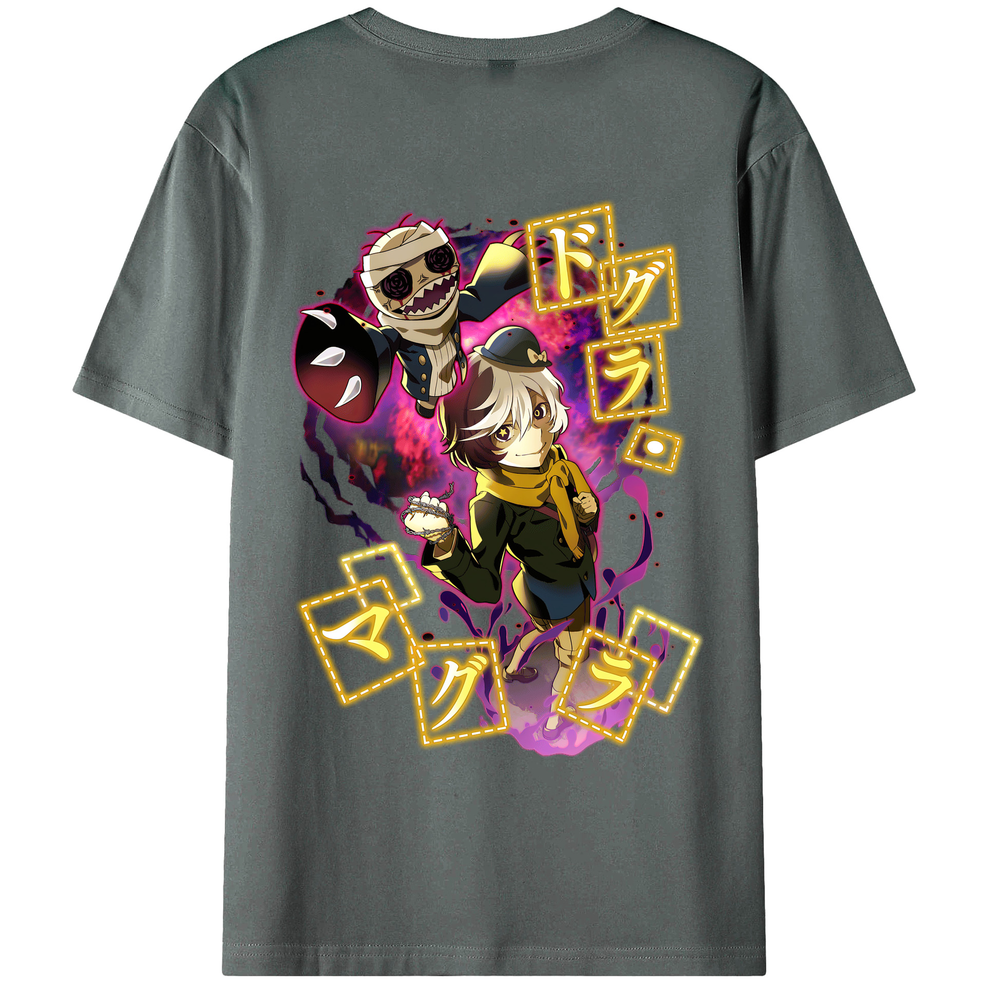（画像用） 文豪ストレイドッグス Bungo Stray Dogs 綿100％ メンズ半袖Tシャツ（バックプリント） 通気性